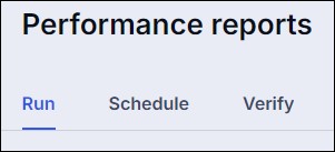 Performance report